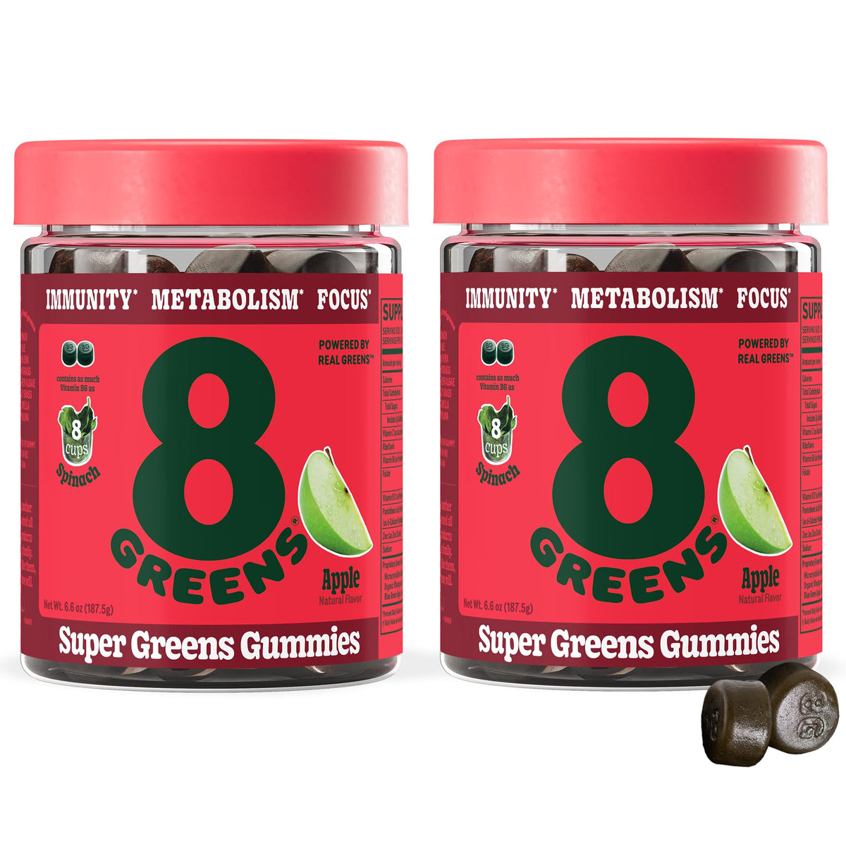 8G 8Greens Gummies - Daily Super Greens Vitamins for Energy & Immune