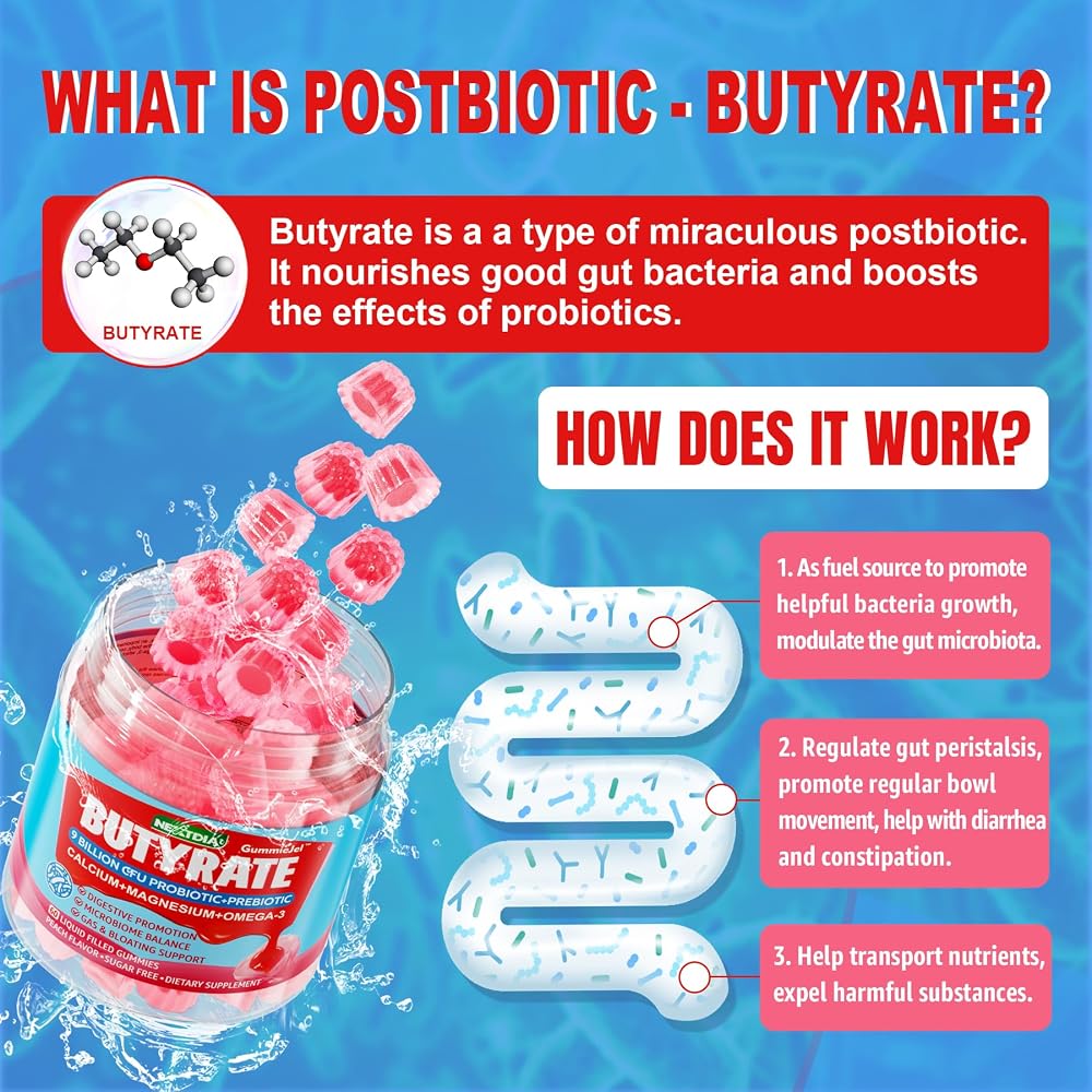 Nextdia Butyrate Gummies with Probiotic + Prebiotic + Postbiotic