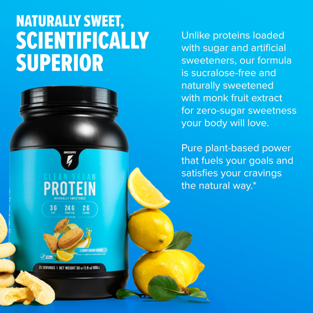 InnoSupps Clean Vegan Protein Powder Lemon Sugar Cookie - 30 oz - image 8
