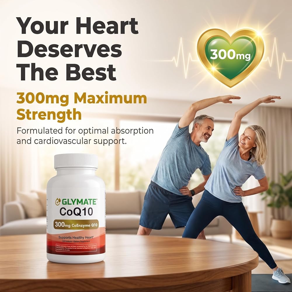 Glymate CoEnzyme Q10 300mg Heart Support - 120 Softgels - image 3