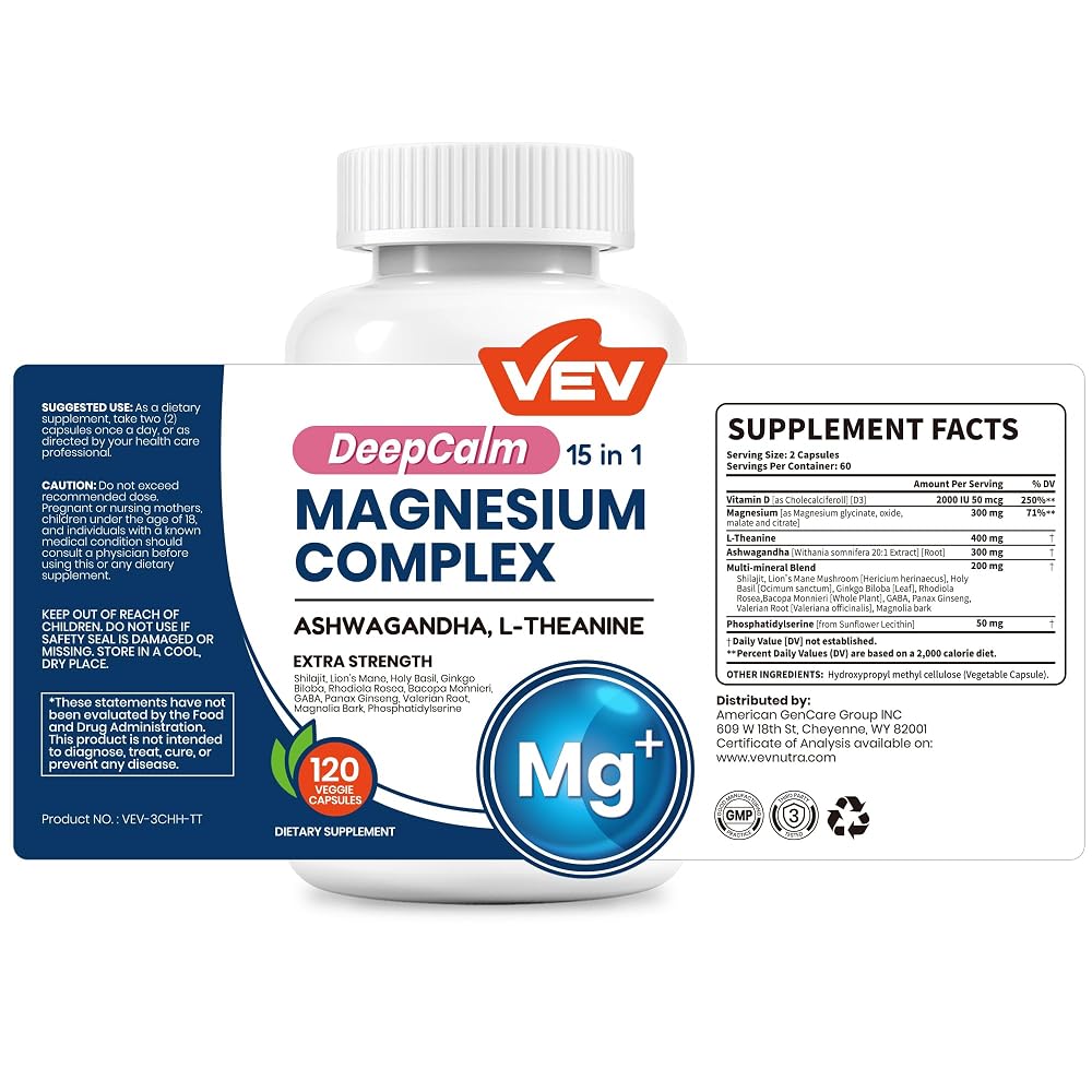 VEV DeepCalm 15-in-1 Magnesium Complex Capsules