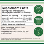 Double Wood Supplements Vitamin D3 + K2 Drops 5000 IU - 30 Servings - image 2