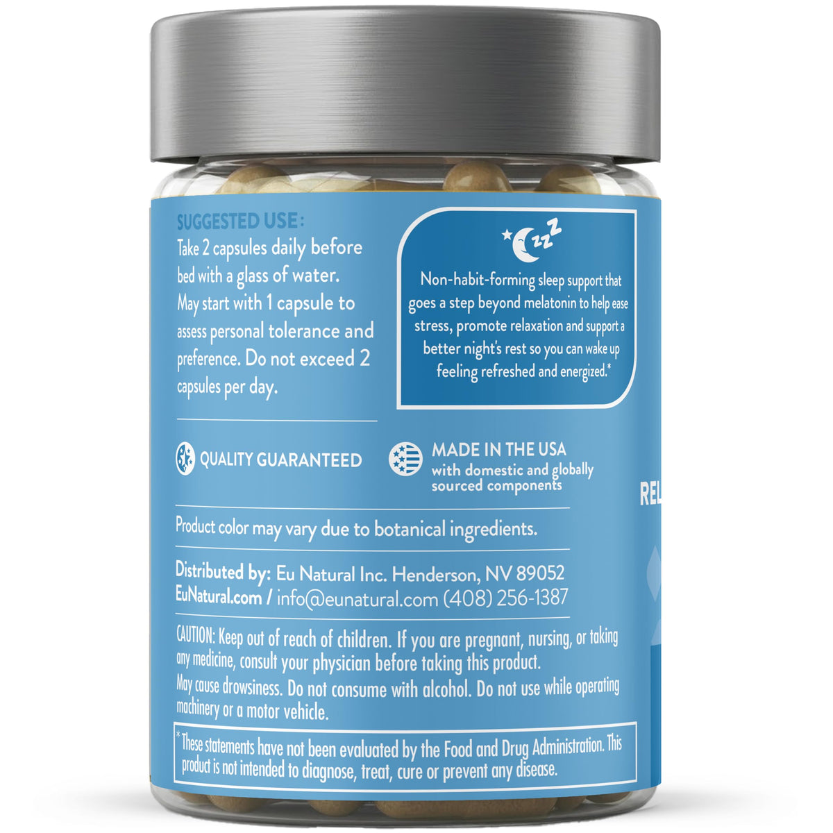Eu Natural Serenity Sleep Aid for Adults - 60 Vegetarian Capsules - image 9