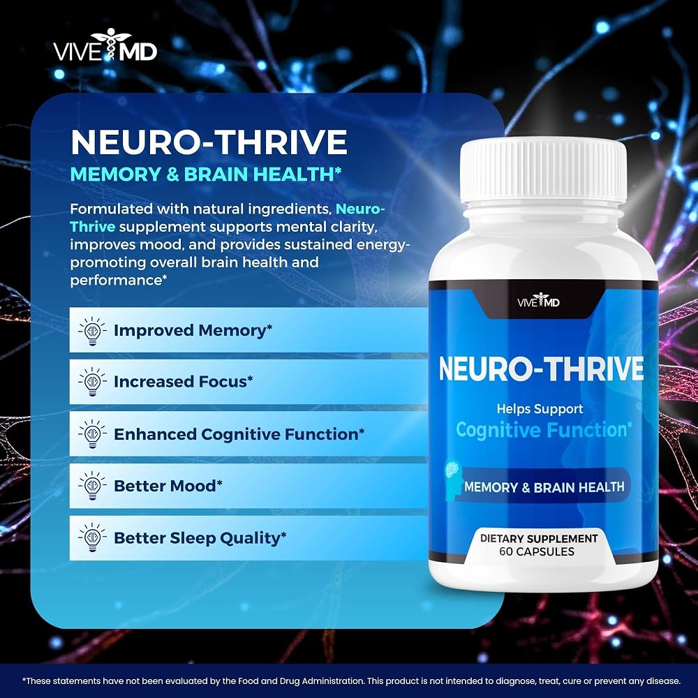 VIVE MD Neuro Thrive Brain Supplement with Ginkgo Biloba - 120 Capsules - image 4