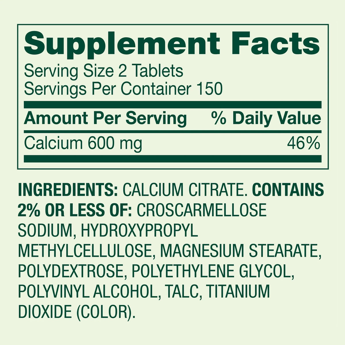 Spring Valley Calcium Citrate 600 mg Bone & Joint Health - 300 Tablets - image 5