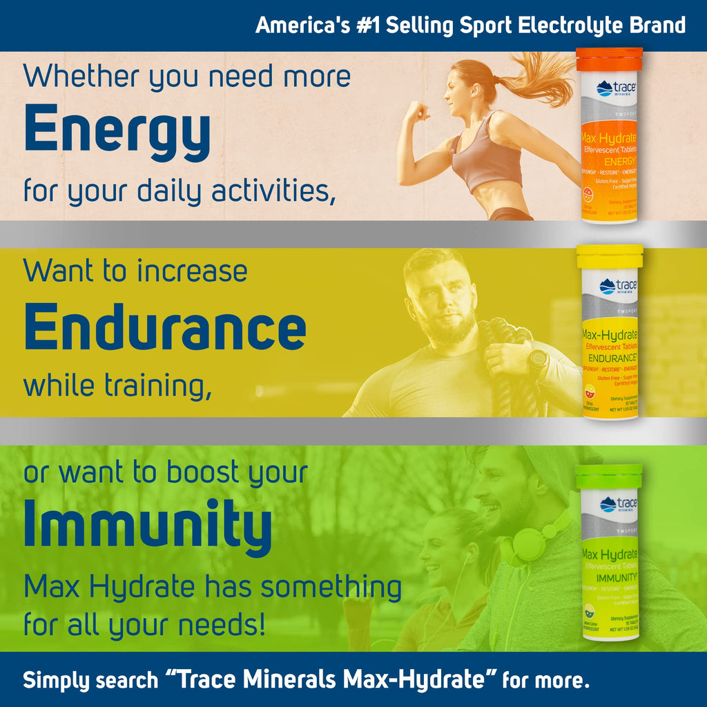 Trace Minerals Max-Hydrate Energy Electrolyte Tablets, Orange - 8 Count - image 6