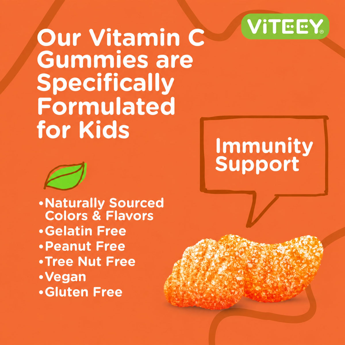 Viteey Kids Vitamin C Gummies Orange Flavored - 120 Gummies - image 5