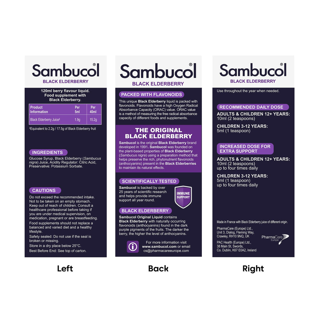 Sambucol Original Black Elderberry Extract Immune Support - 120ml - image 2