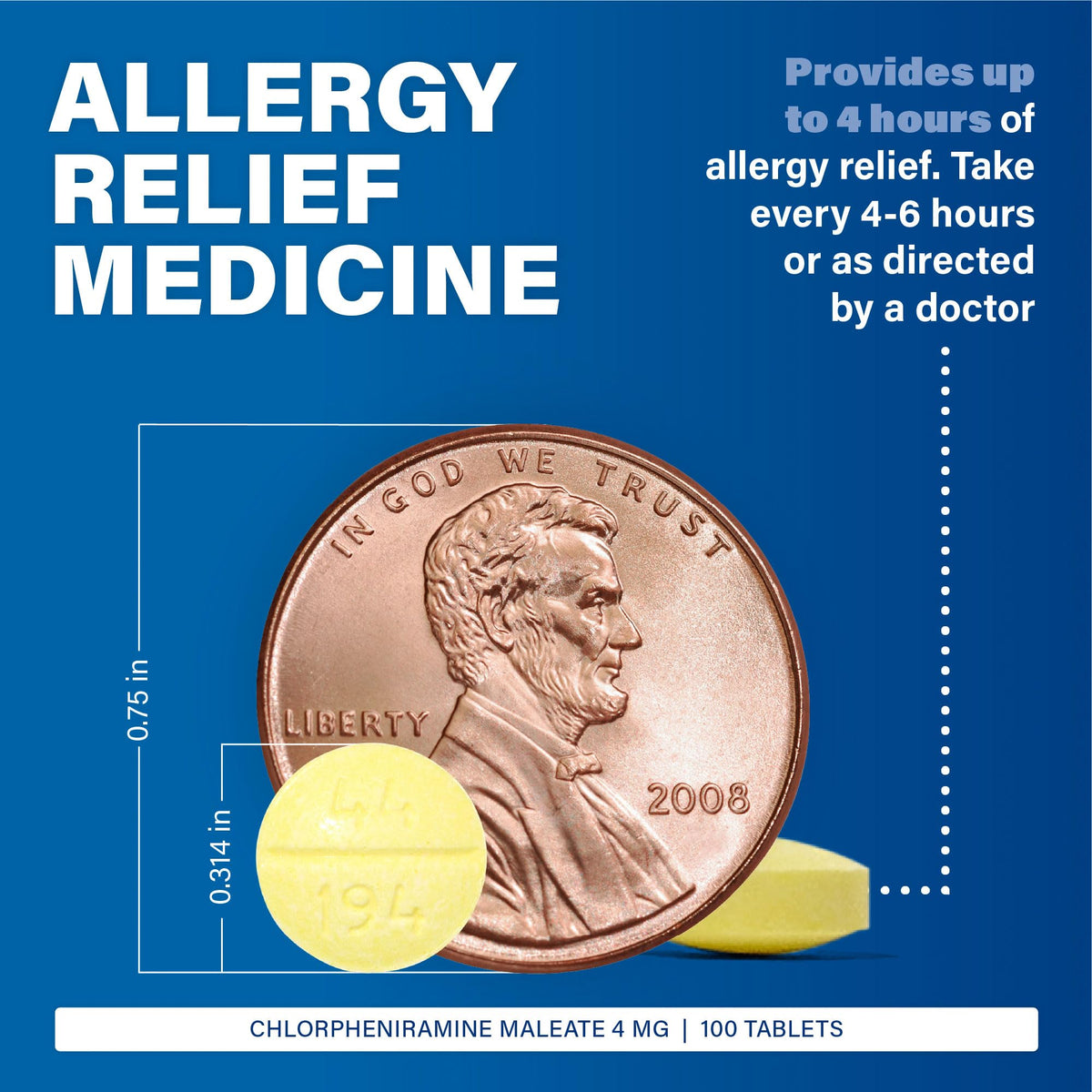 MAJOR Chlorpheniramine Maleate 4 Mg Allergy Tablets - 100 Count - image 4