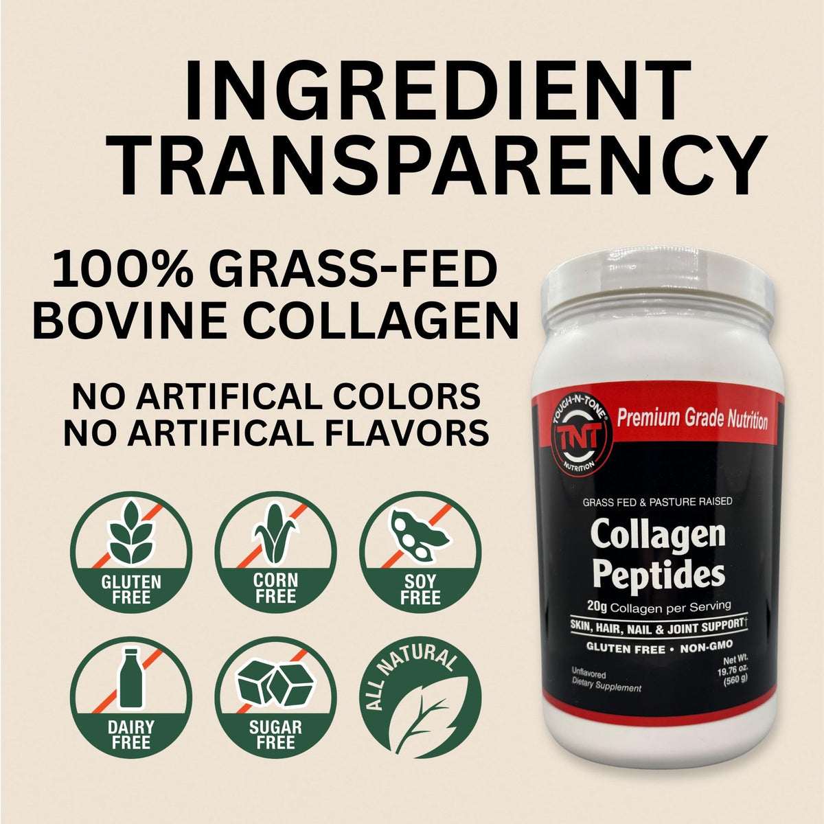 TOUGH-N-TONE Collagen Peptides Powder Grass-Fed - 280g - image 5