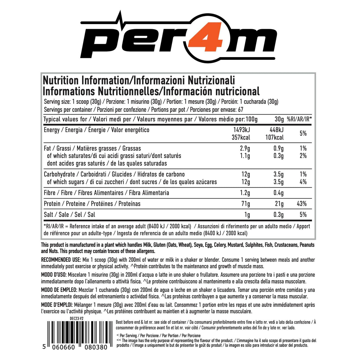 per4m Protein Whey Powder Coconut Creme - 900g - image 4