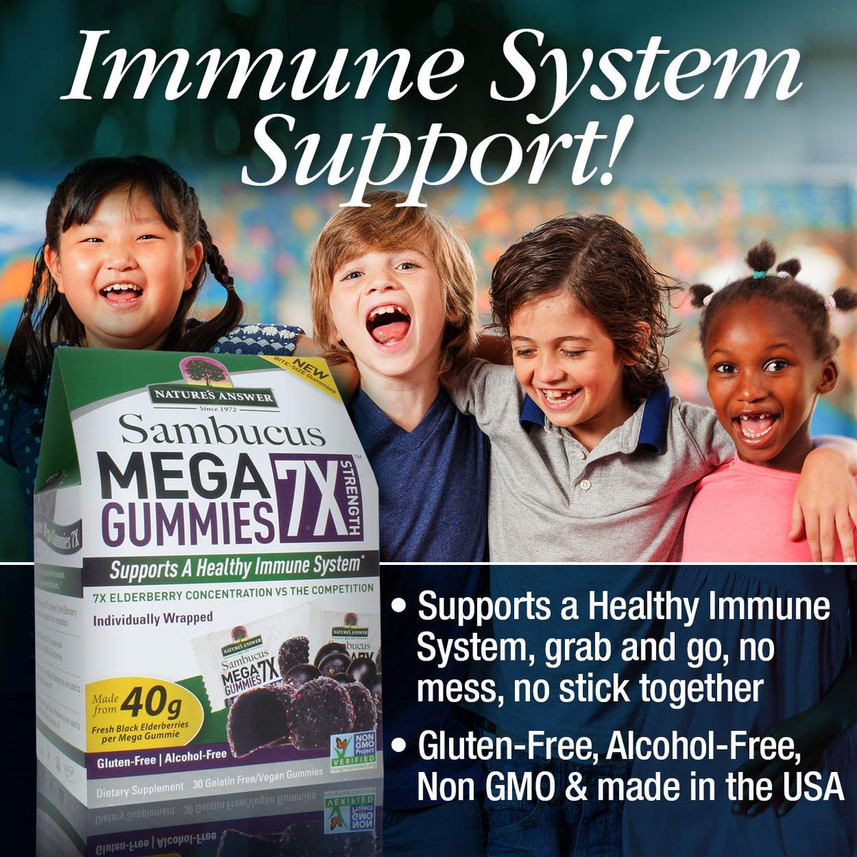 Nature's Answer Sambucus Mega Gummies Elderberry - 30 Gummies - image 4