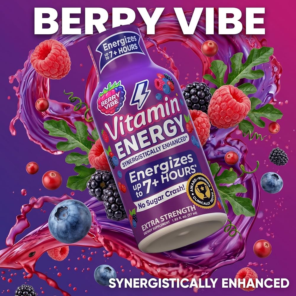 Vitamin Energy Berry Vibe Extra Strength Energy Shot - 48 Pack - image 3