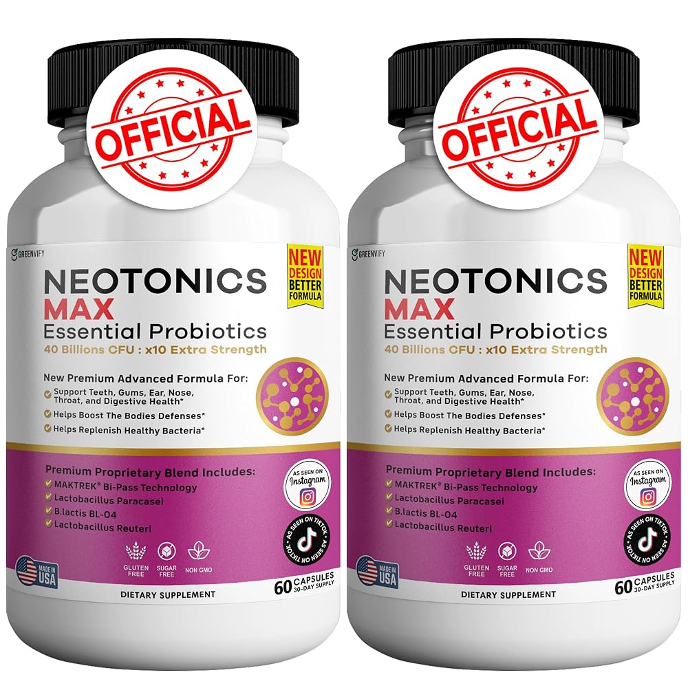 GREENVIFY NeoTonics Max Essential Probiotics for Gums and Teeth - 60 Capsules