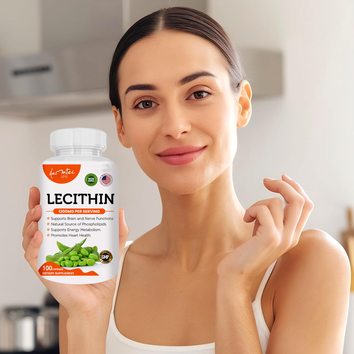 AAMATEC LIFE Soy Lecithin 1200mg - 100 Capsules - image 2