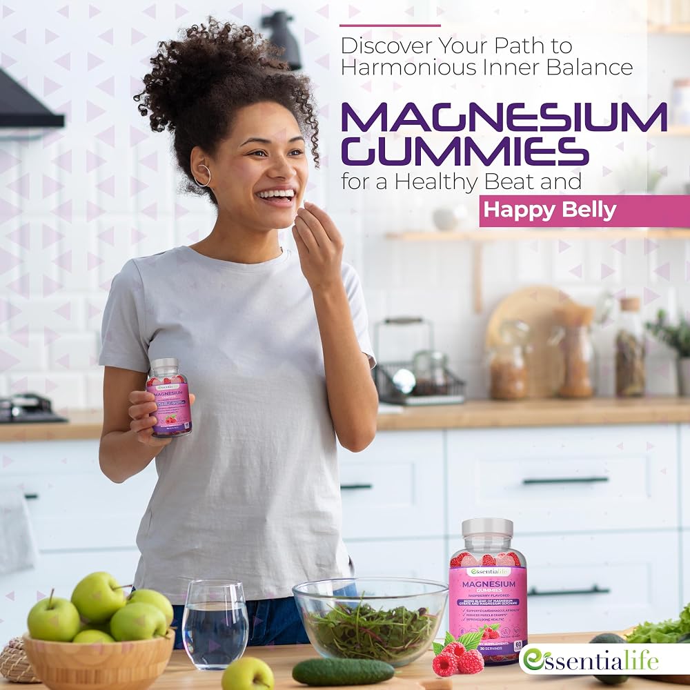 Essentialife Magnesium Gummies Pure Magnesium 100mg per Serving
