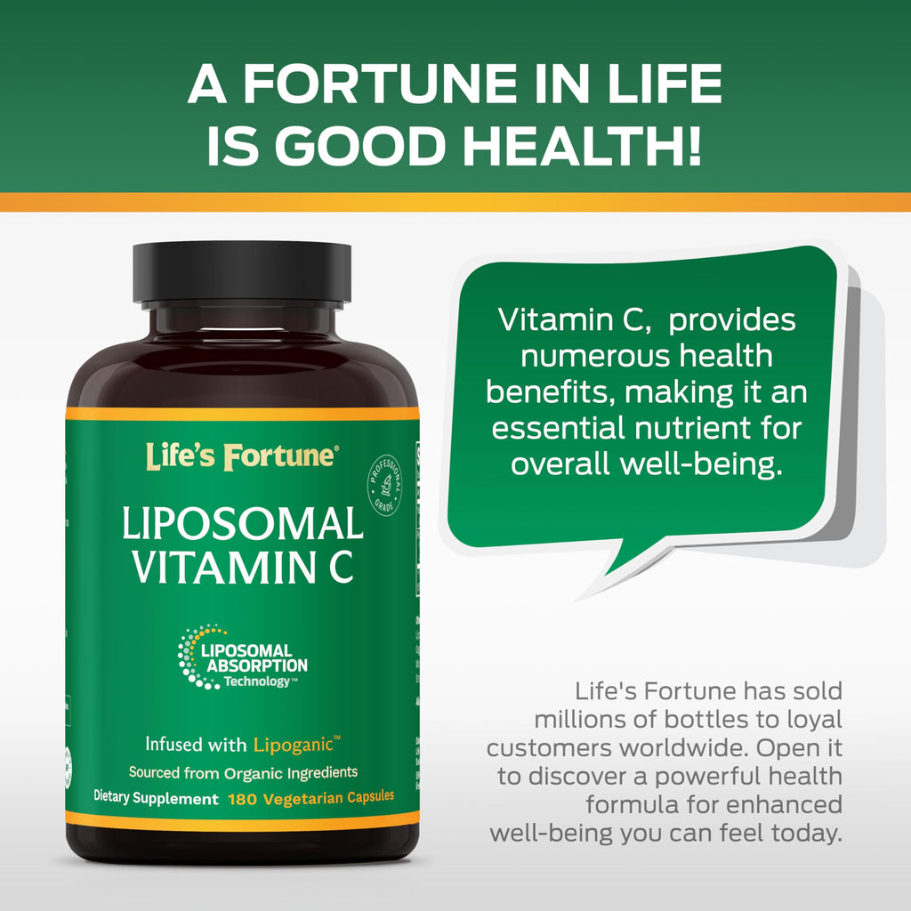 Life's Fortune Liposomal Vitamin C 2100 mg Immune Support - 180 Capsules - image 8