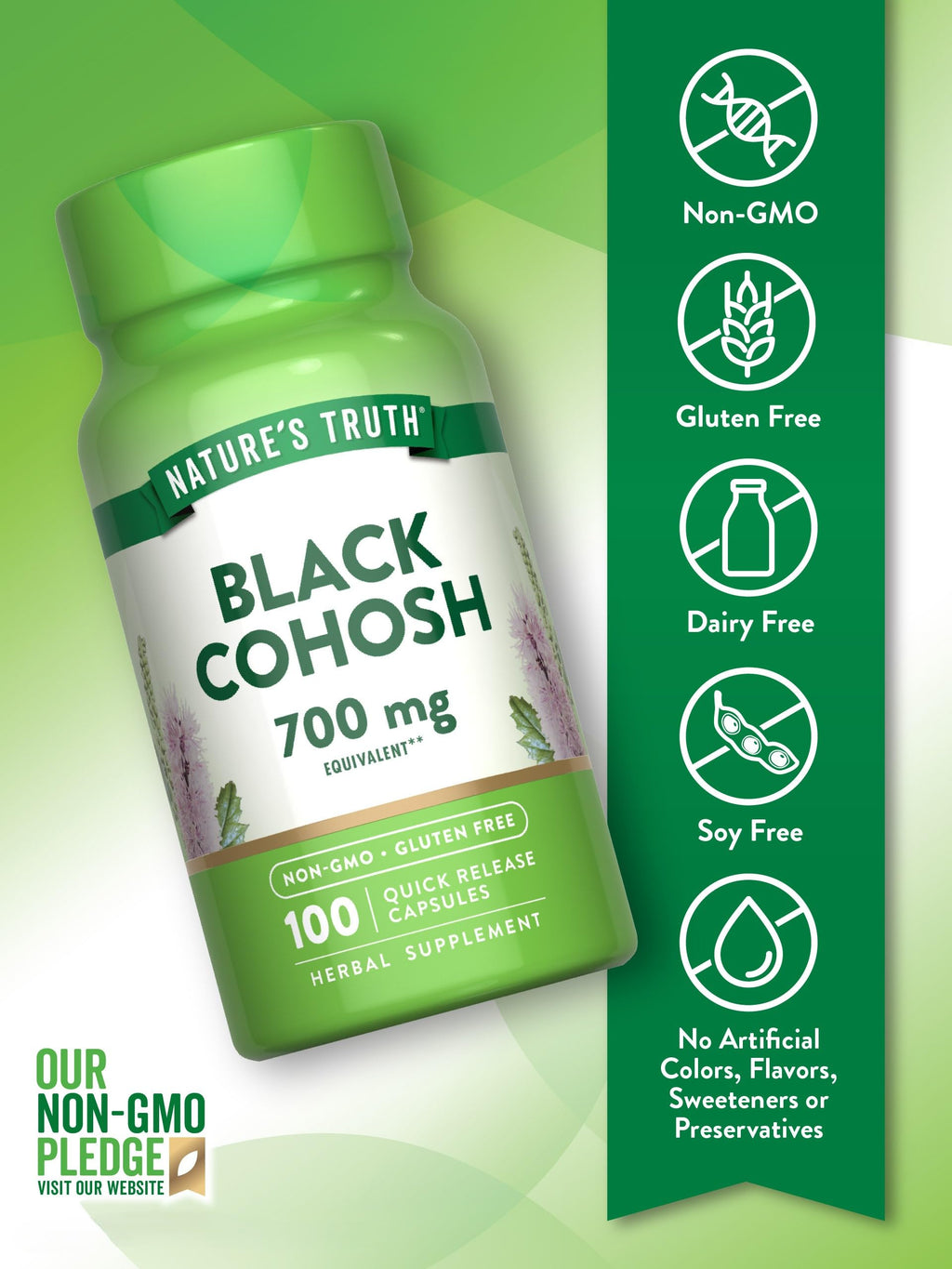Nature's Truth Black Cohosh Root Extract - 100 Capsules - image 3