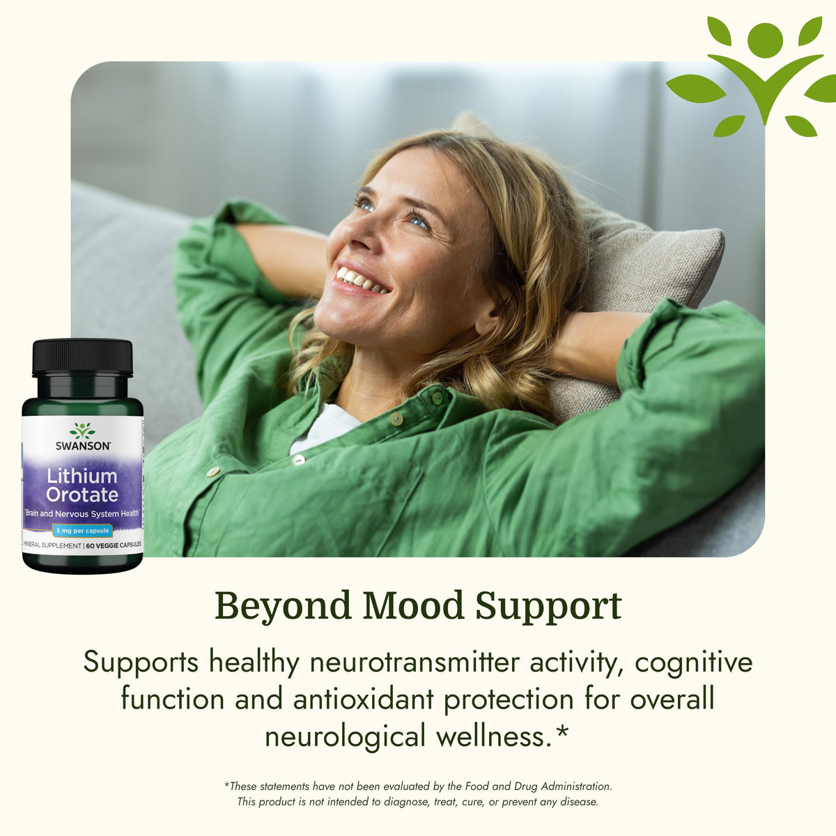 Swanson Lithium Orotate Mood and Memory Support 5 mg - 60 Vegetarian Capsules - image 5