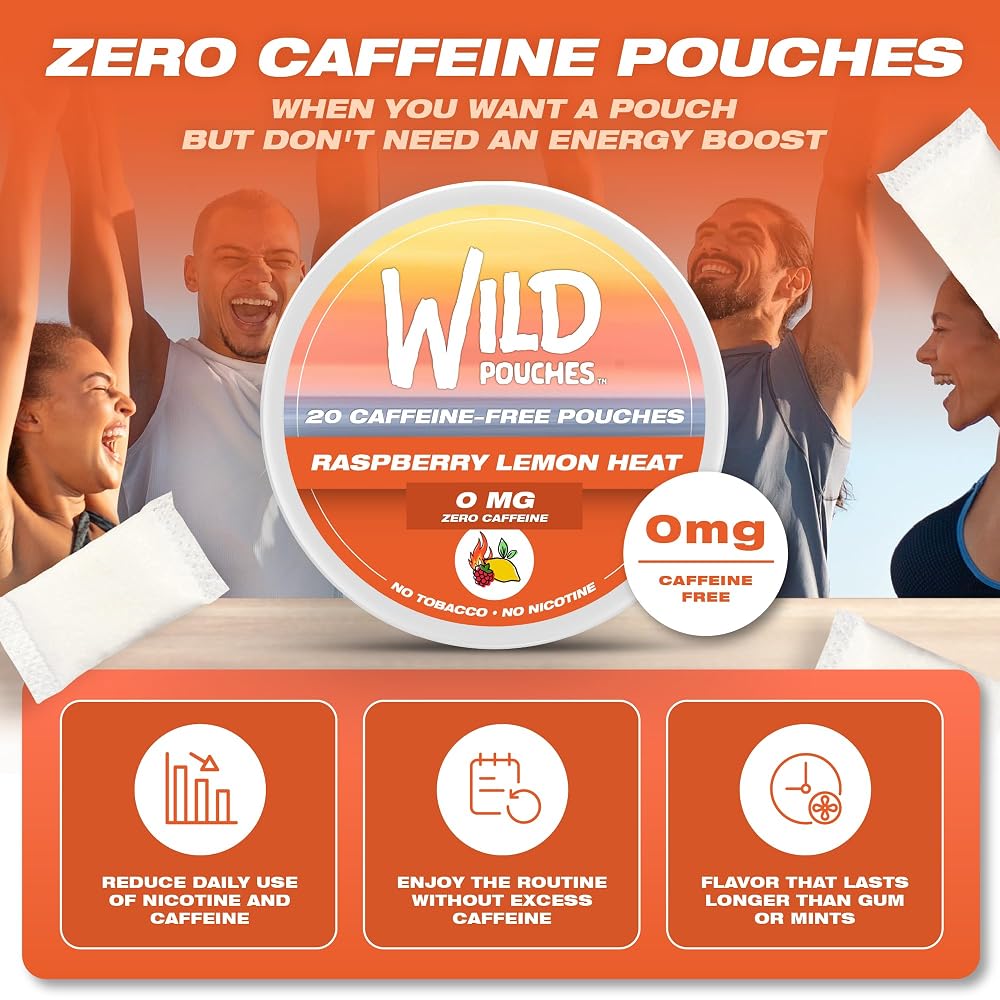 Wild 20 x 0mg Lemon Heat Nicotine Free Pouches No Caffeine - Variation