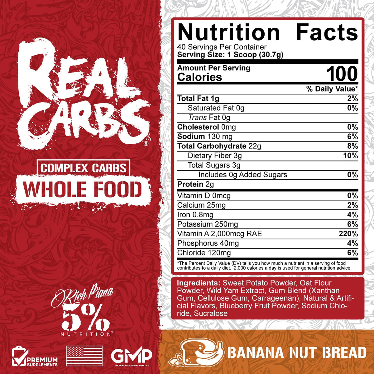 5% Nutrition Real Carbs + Protein Powder
