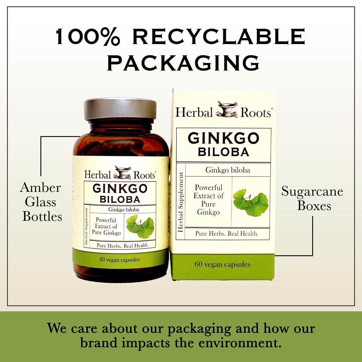 Herbal Roots Organic Ginkgo Biloba Brain & Memory Support - 60 Capsules - image 7