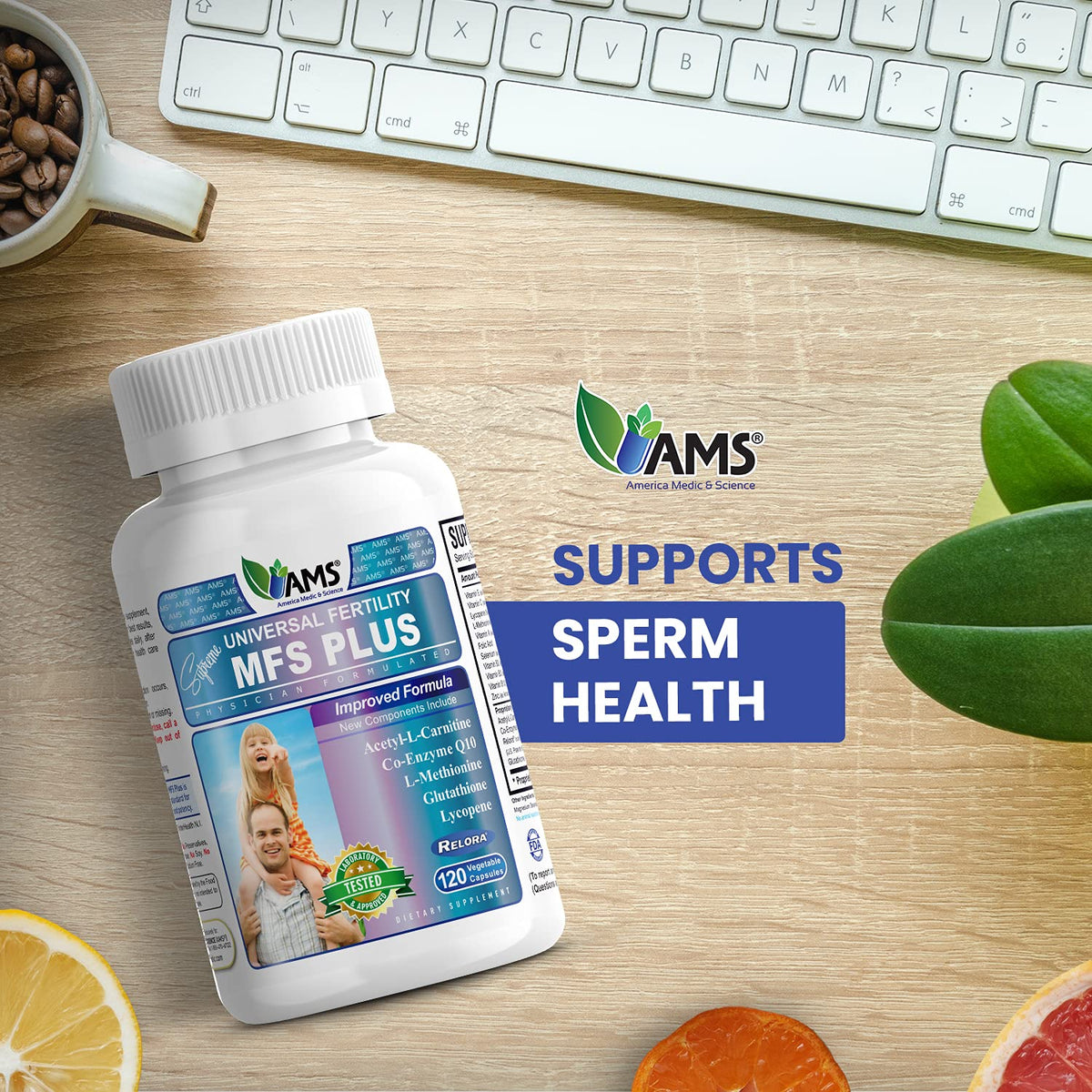 America Medic & Science MFS Plus - Male Fertility Supplement 120ct
