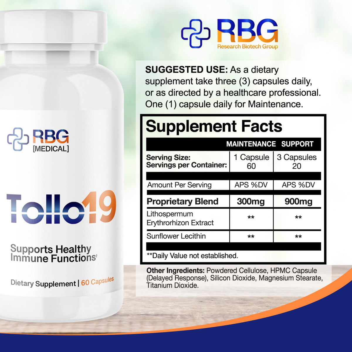 Research Biotech Group Tollo19 Immune Support Supplement - 60 Capsules - image 7