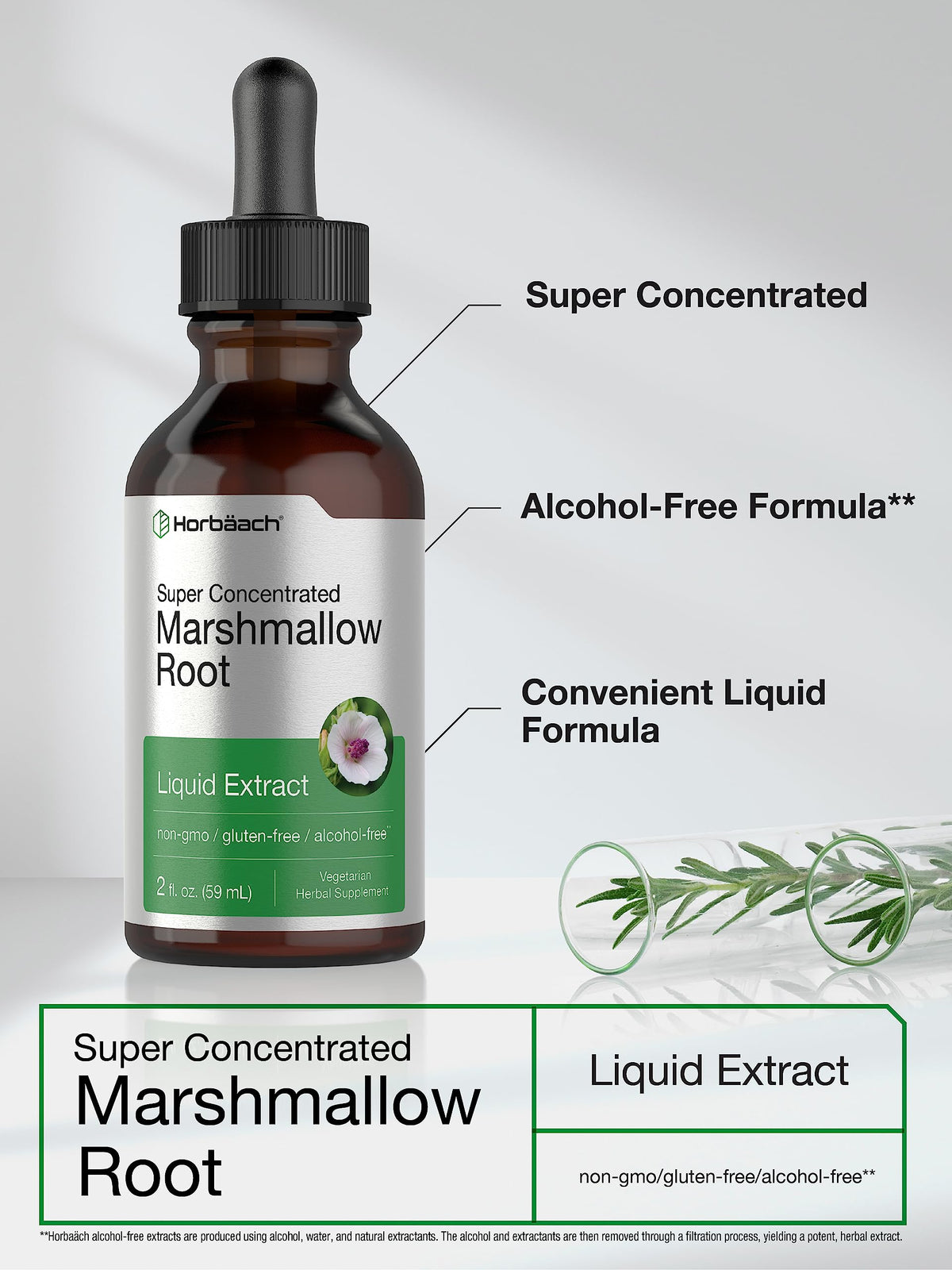 Horbäach Marshmallow Root Extract Tincture - 2 fl oz - image 3