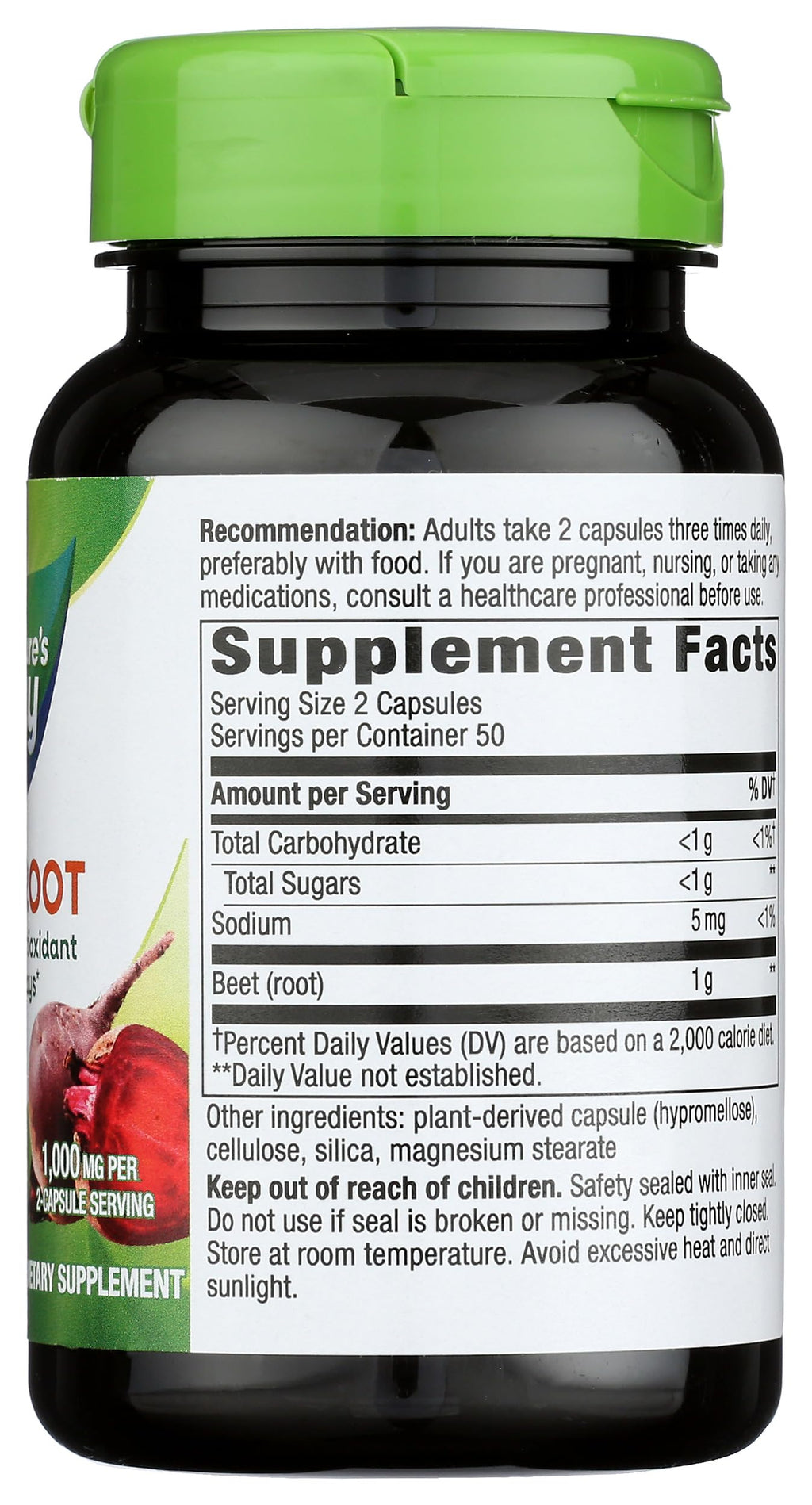 Nature's Way Beet Root Powder 500mg - 100 Capsules - image 6