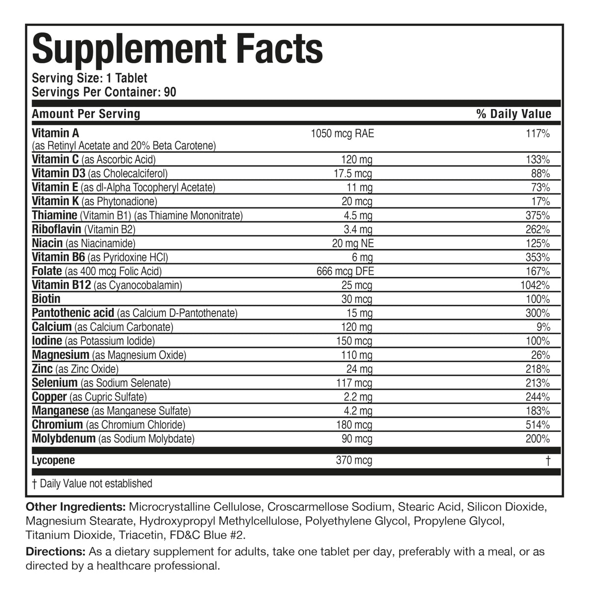 Bronson ONE Daily Mens 50+ Complete Multivitamin Multimineral