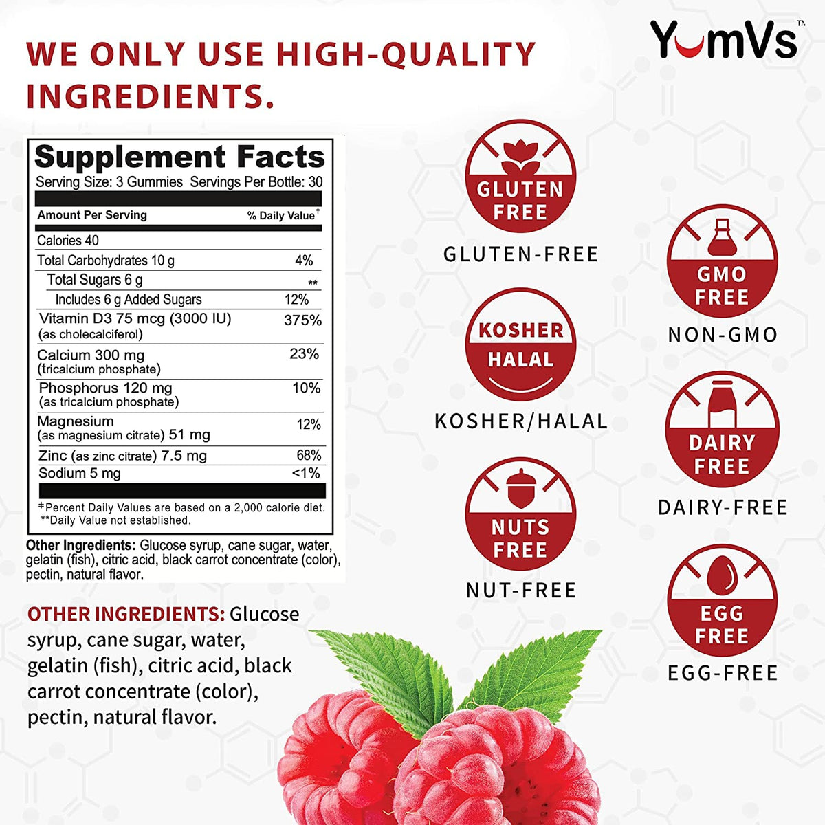 YUM-V'S Calcium Magnesium Zinc Gummies with D3 - 90 Count - image 5