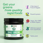 ZHOU Organic Daily Greens Powder Green Apple - 30 Servings - image 3