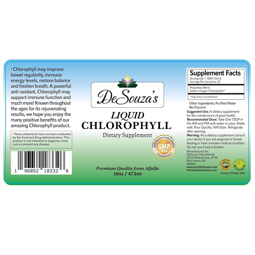 DeSouza's Chlorophyll Liquid Supplement - 16 Fl Oz - image 2