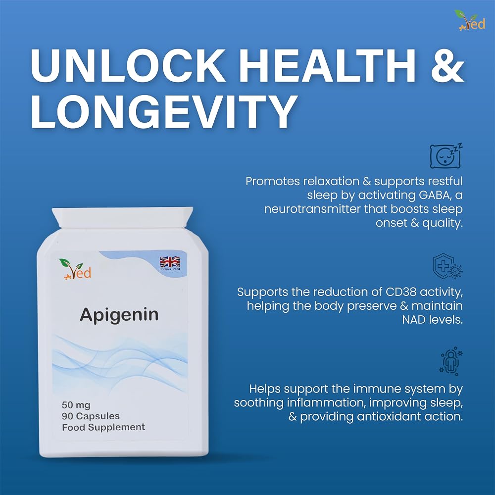 Ved Apigenin 50mg Sleep & Relaxation Support - 90 Capsules - image 7