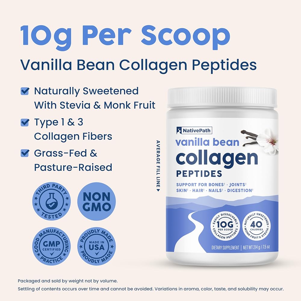 NativePath Collagen Peptides Hydrolyzed Type 1 & 3 Powder - 7.5 oz - image 2