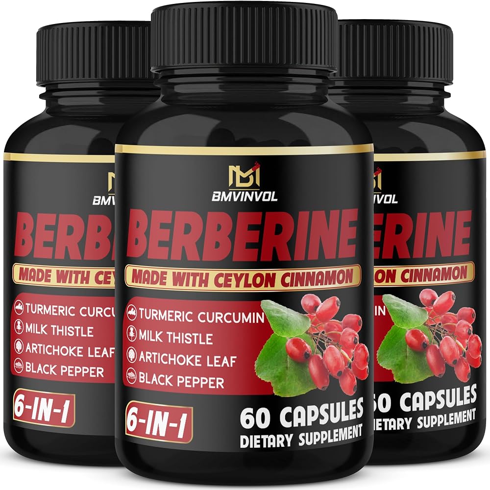 BMVINVOL Berberine Supplement Plus Ceylon Cinnamon - 180 Capsules