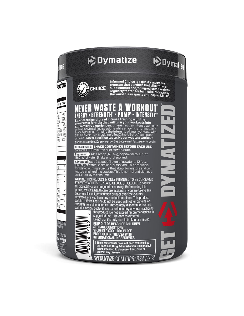 Dymatize PreW.O. Pre-Workout Powder Cherry Watermelon - 400g - image 2