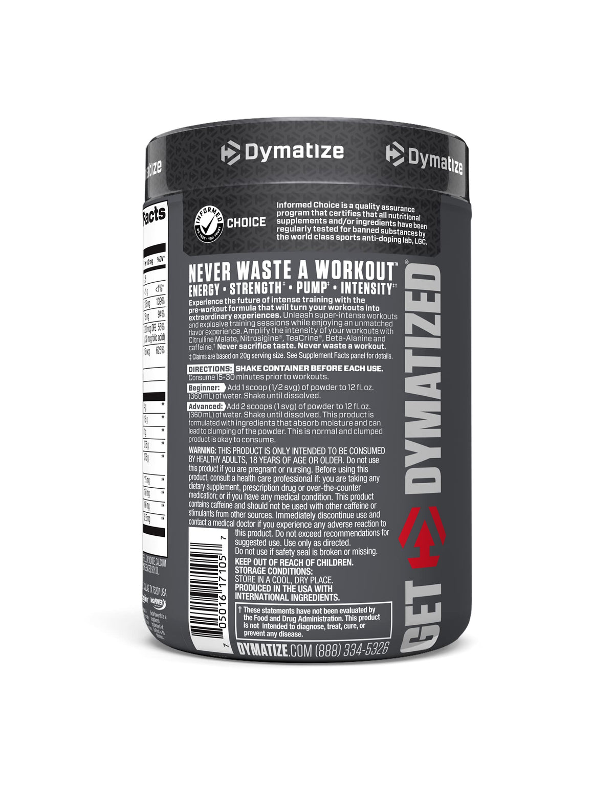 Dymatize PreW.O. Pre-Workout Powder Cherry Watermelon - 400g - image 2