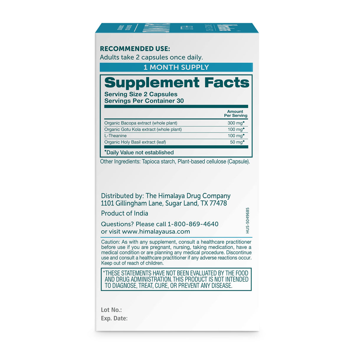 Himalaya Hello Calm Mind Herbal Supplement Cognitive Support - 60 Capsules - image 2