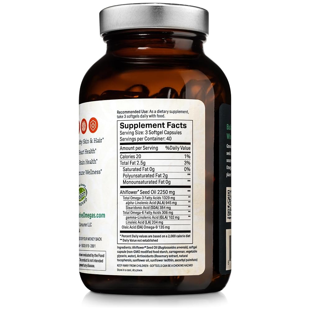 Regenerative Omegas Ahiflower Oil Omega 3-6-9 - 120 Softgels - image 3