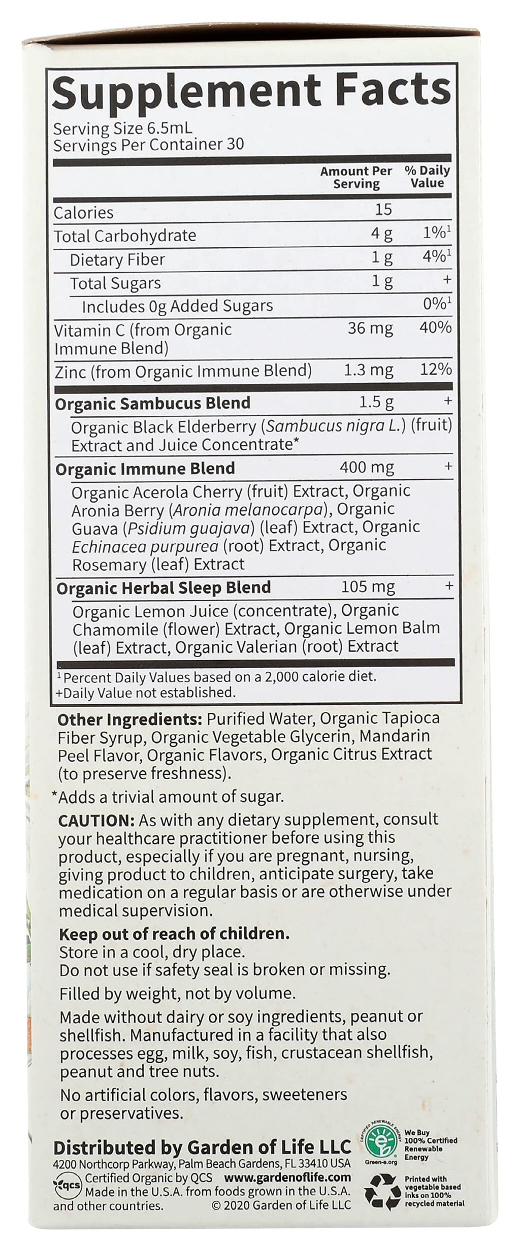 Garden of Life Elderberry Sleep Syrup Immune Support - 6.59 Fl Oz - image 4