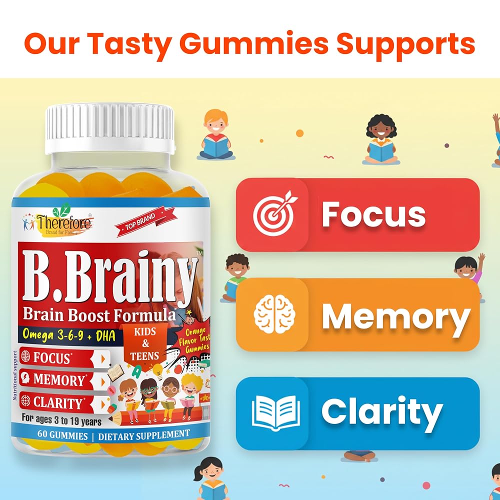 Therefore B.Brainy Focus Gummies for Kids & Teens - 60 Gummies - image 4