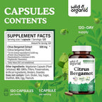 Wild & Organic Citrus Bergamot Capsules Antioxidant Support - 120 Count - image 3