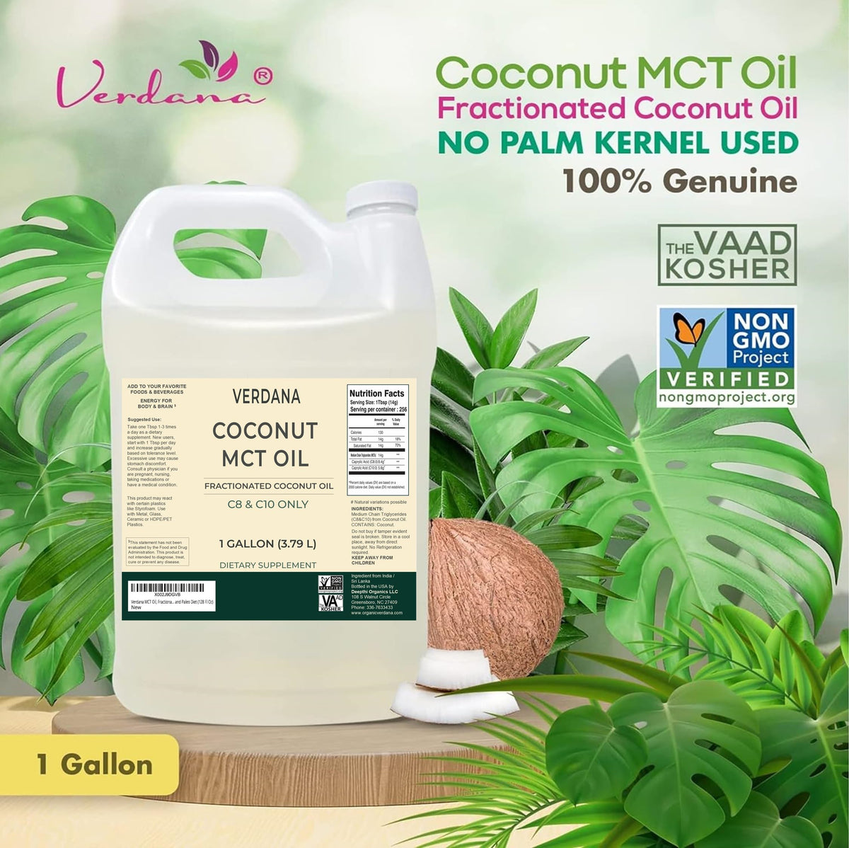 Verdana MCT Oil Fractionated 100% Coconut - 128 Fl Oz - image 2