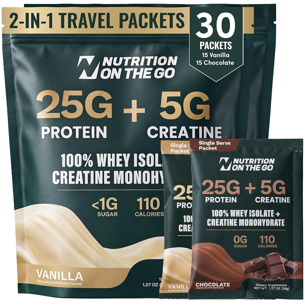 Nutrition On The Go 2-in-1 Whey Protein Isolate + Creatine Travel