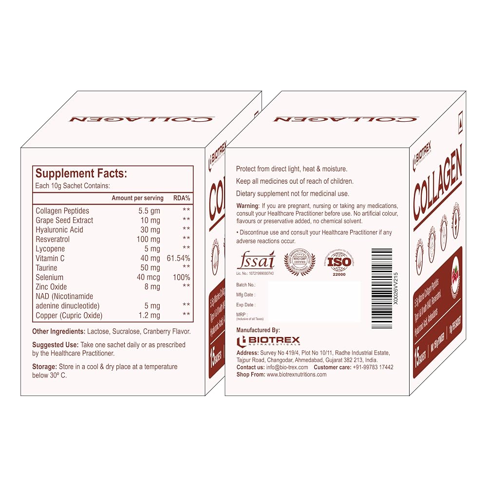BIOTREX NUTRACEUTICALS Marine Collagen Powder - 15 Sachets - image 7