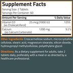 Bronson Calcium 1200 MG Per Serving Plus Vitamin D3 1000 IU High