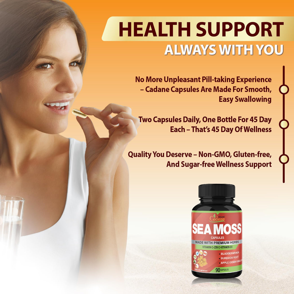 Organic Cadane Irish Sea Moss Extract Capsules - 90 Vegetarian Capsules - image 6
