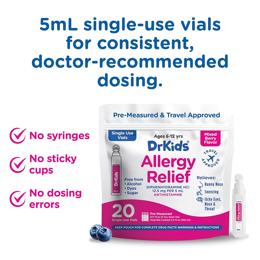 Dr. Kids Children's Allergy Relief Medicine Mixed Berry - 20 Vials - image 3